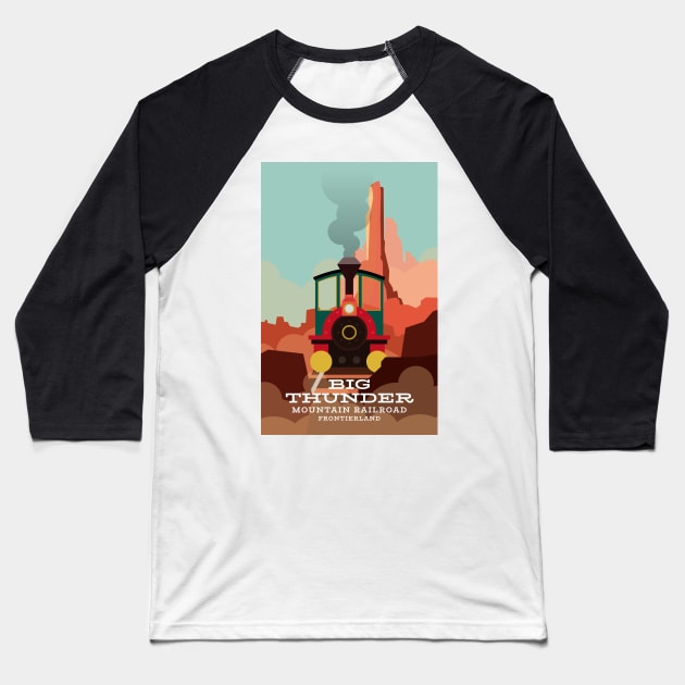 Big Thunder Mountain Railroad Baseball T-Shirt by parkhopperapparel